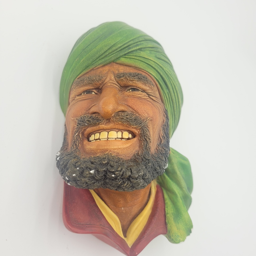 Vintage Bossons  Punjabi Chalkware Head 1964 England